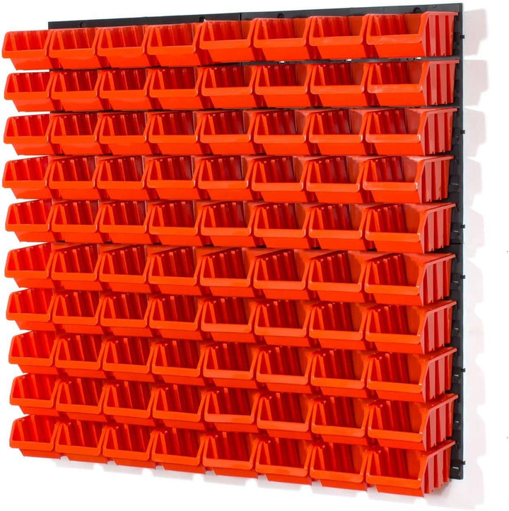 84 tlg Wandregal Lagerregal Stapelbox Gr.2 orange Regal Platten Werkstatt, Orange