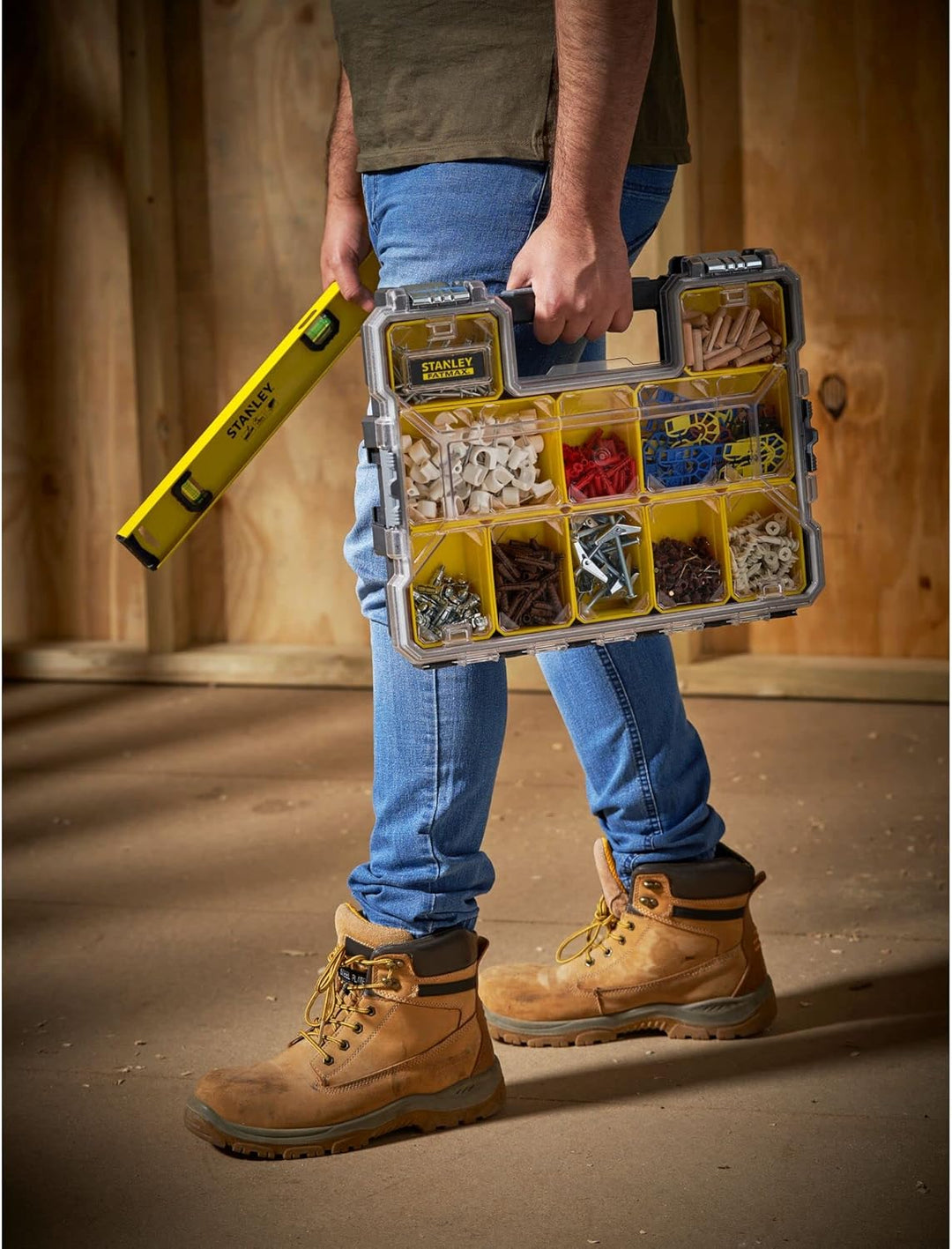 Stanley FatMax Werkzeug-Profi-Organizer (44,6 x 7,4 x 35,7 cm, Organizer mit herausnehmbaren Boxen u