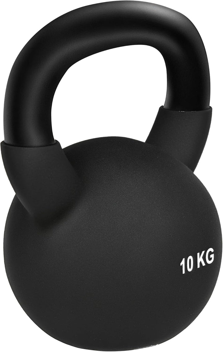 HOMCOM 10 KG Kettlebell Kugelhantel aus Gusseisen mit Neoprenbeschichtung Bodenschonende Schwunghant