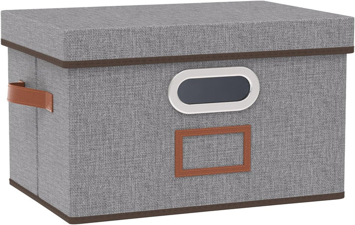 OUTBROS Aufbewahrungsbox mit Deckel und Griff, Faltbarer Aufbewahrungsbox aus Stoff Aufbewahrungskör