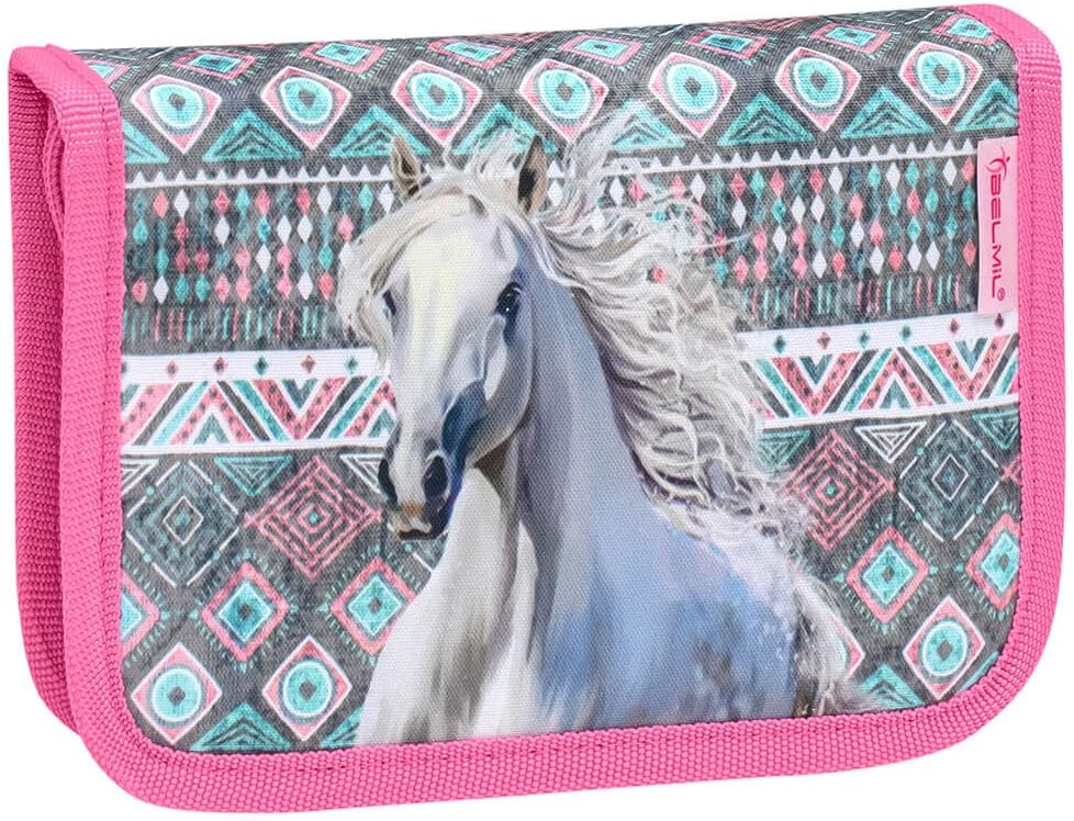 Belmil 404-20 Schulranzen Set 4 - teilig (404-20/AG/S Horse Aruba Blue), Horse Aruba Blue