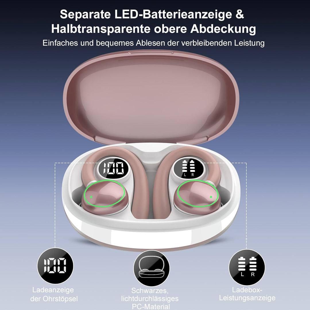 Bluetooth Kopfhörer Sport, Kopfhörer Kabellos Bluetooth 5.4 mit 4 Mic, In Ear Kopfhörer Bluetooth EN