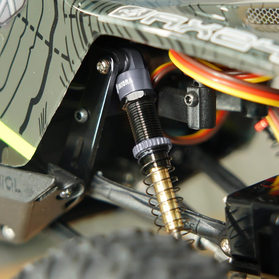 INJORA 51mm Stossdämpfer-Doppellauf Dämpfer mit Langem Federweg für Axial AX24 SCX24 Upgrade 1/24 RC