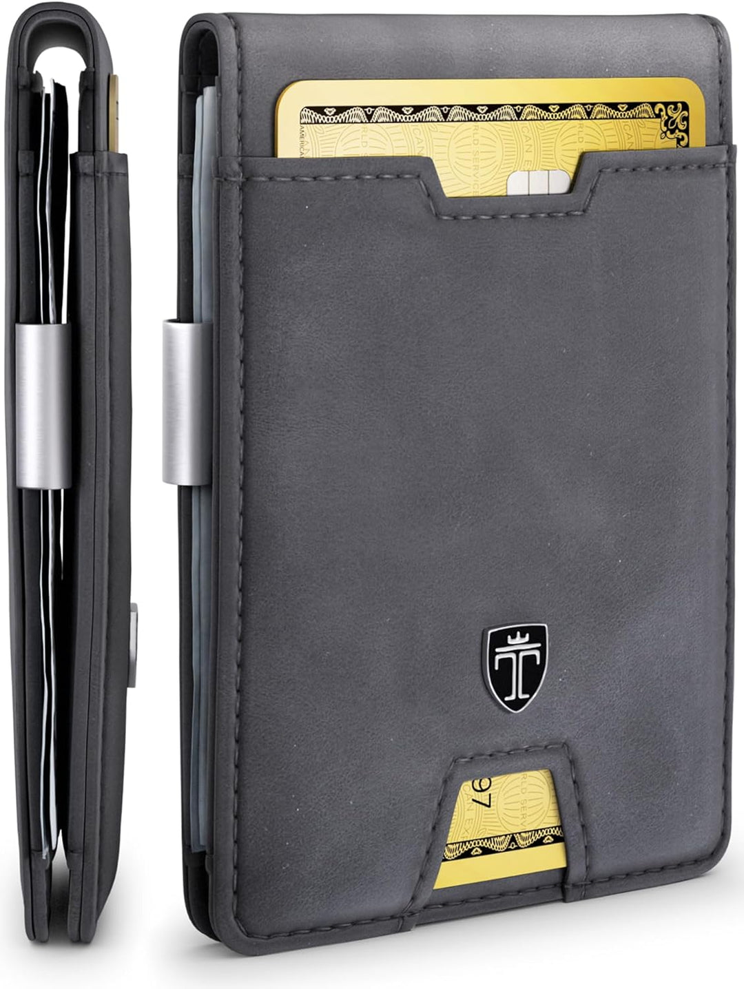 TRAVANDO Austin Herren Slim Wallet mit Geldklammer RFID-blockierendes Bifold Kreditkartenetui für Mä