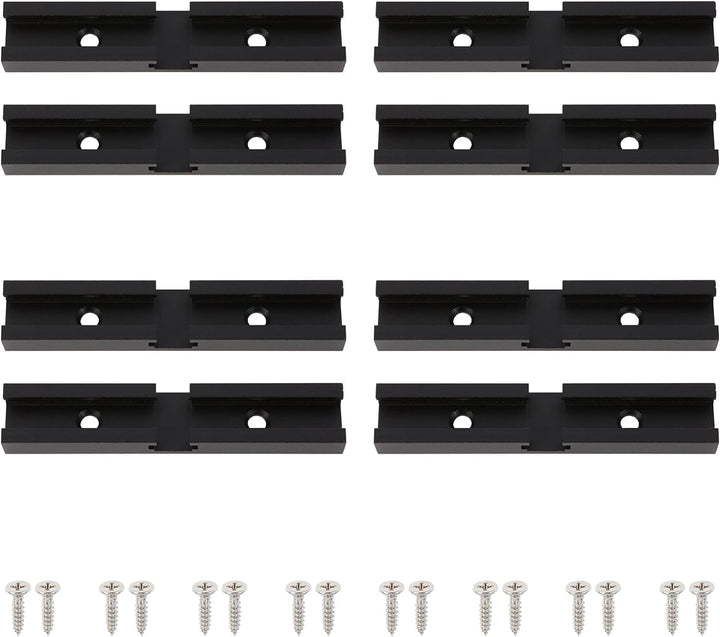 Iverntech 16 Stück Schwarz T-Schienen-Kreuzungs-Set, T-Track Kreuzschlitzteile Aluminium Eloxiert mi