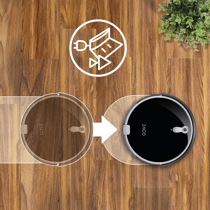 ZACO A8s Saugroboter mit Wischfunktion, App & Alexa Steuerung, 7,2cm flach, automatischer Staubsauge