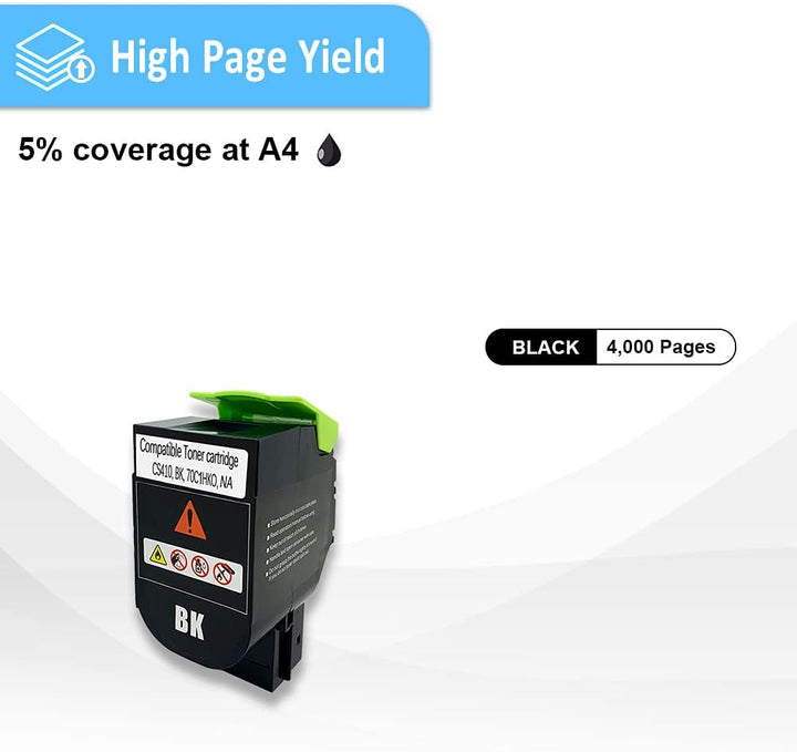 Kompatible Tonerkartusche CS310 CS410 CS510 Schwarz Hohe Kapazität4000 Seiten mit für Lexmark-Drucke