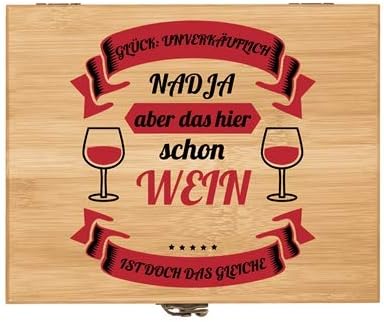 Maverton Weinöffner-Set personalisiert Weinset Sommelier Set - Geschenkbox Holzbox + 8er Weinzubehör