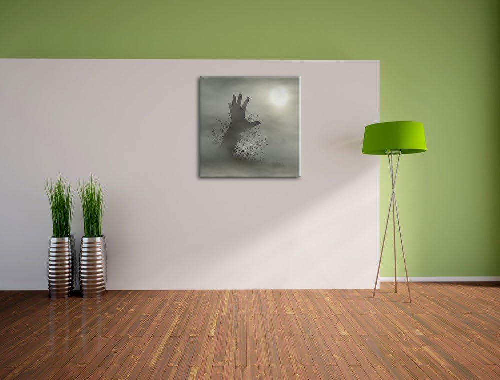 Pixxprint Zombie Erwachen, Format: 70x70 auf Leinwand, XXL riesige Bilder fertig gerahmt mit Keilrah