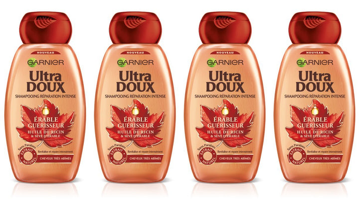 Garnier Ultra Soft Shampoo für intensives Reparieren von Ahornholz, 4 Stück