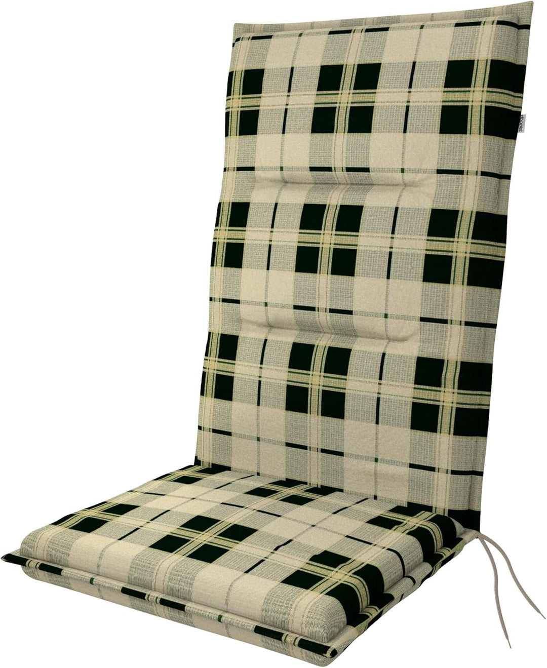 Doppler / Hochlehner Spot / 4er-Set/Gartenstuhlauflage/Hochlehner/Beige Kariert/ca. 119 x 48 x 5 cm