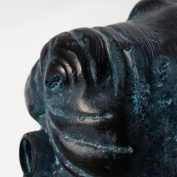 Wasserspeier Figur Seehundpaar aus Kunststein - (L x B x H): ca. 260 x 160 x 220 mm - Schlauchanschl