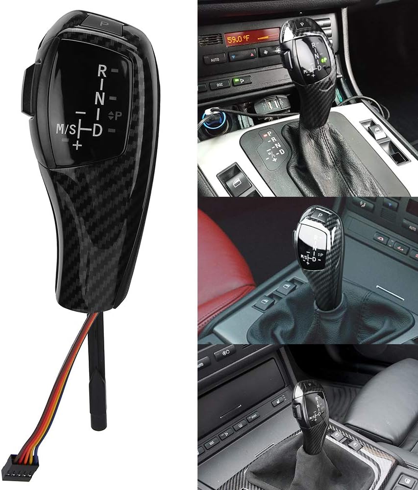 Dioche Schaltknauf, F30 Style Automatic Led Schaltknauf Nachrüstsatz für BMW E90 E92 E84 E89 Carbon