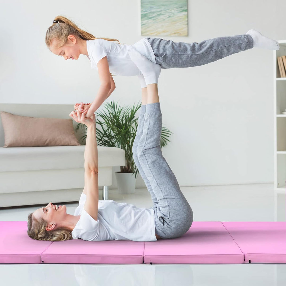 COSTWAY 240 x 120 x 5 cm Weichbodenmatte, Gymnastikmatte klappbar, Yogamatte mit Klettverschluss und