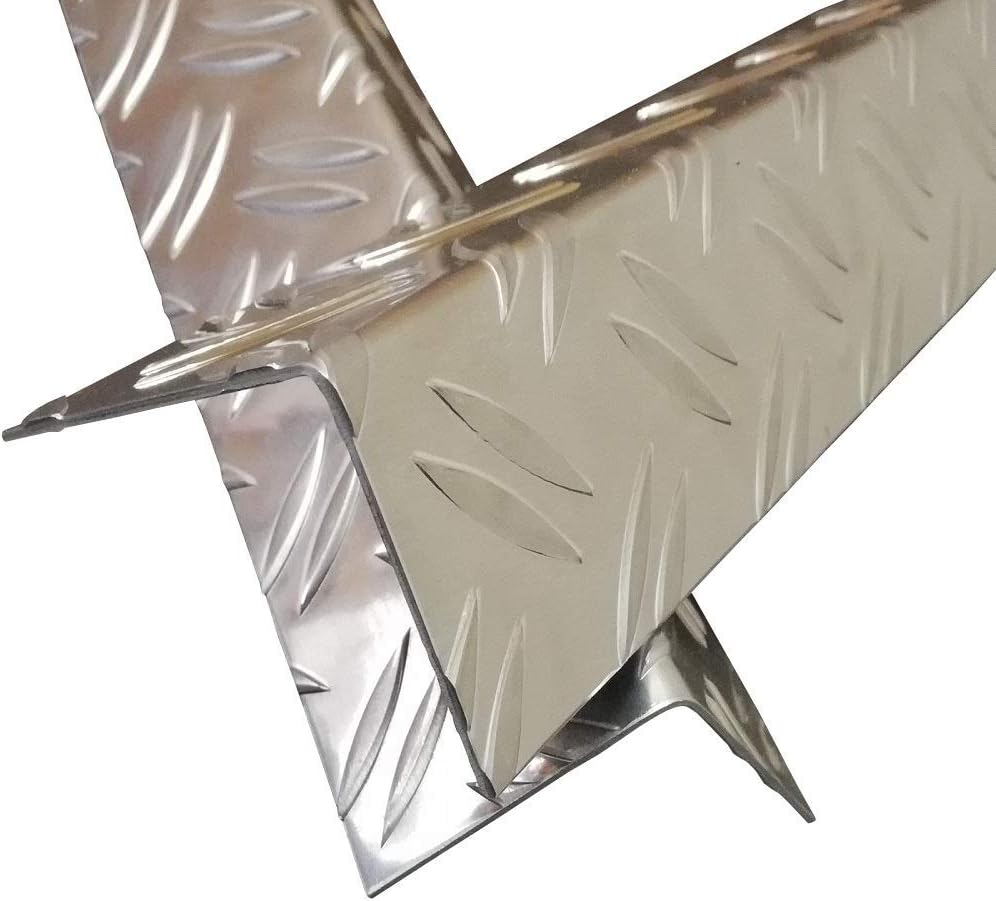 Riffelblech Alu Leiste, 2000mm Alu Riffelblech Kantenschutz 100x65 mm Schenkelinnenmass aus Alu Riff