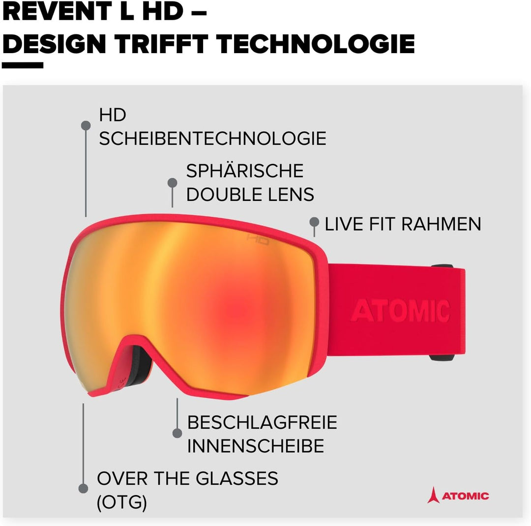 ATOMIC Unisex Revent Goggles (1er Pack) NS Rot, NS Rot