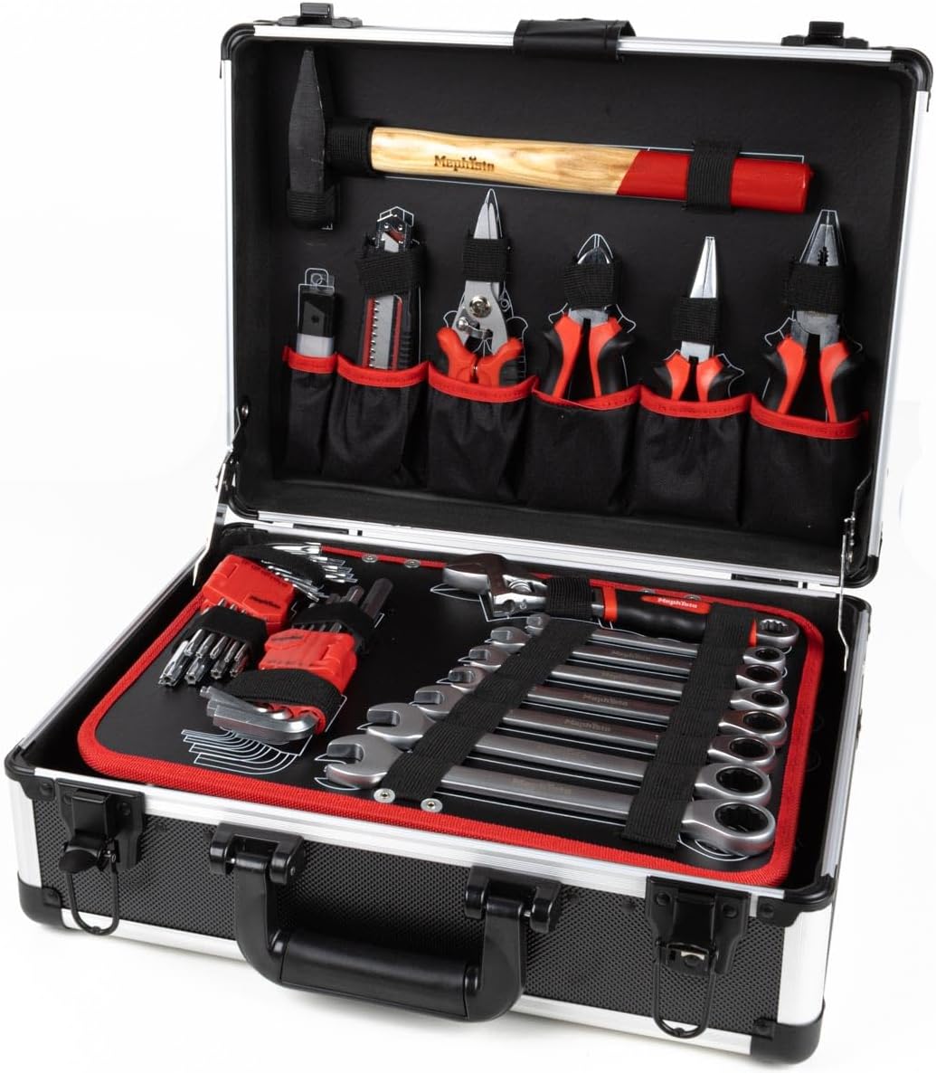 Mephisto Werkzeugkoffer - Werkzeugkoffer - Premium XL Werkzeugset mit Chrom- Vanadium Werkzeug bestü