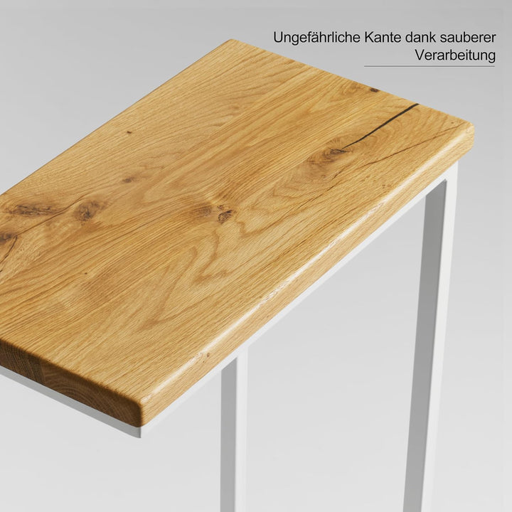 BestLoft® Beistelltisch San Jose Laptoptisch Sofatisch Betttisch Couchtisch (Gestell weiss+Platte wi