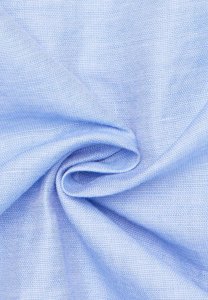 ETERNA Herren Linen Shirt SLIM FIT 42 Kragen / 67 Ärmel Azurblau, 42 Kragen / 67 Ärmel Azurblau