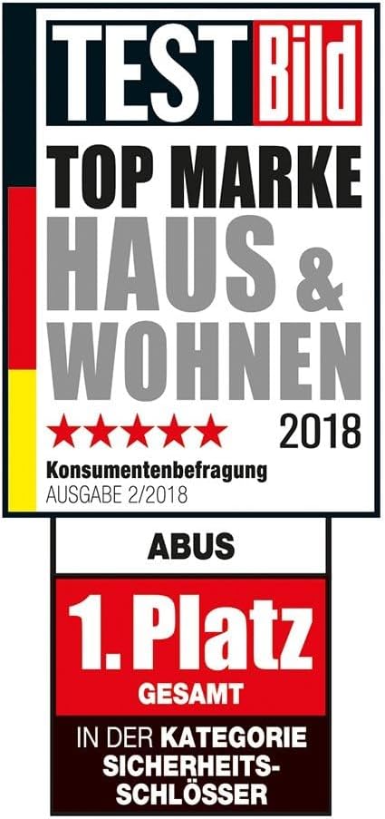 ABUS Sicherheits-Winkelschliessblech für Haustüren SSB400 - für linke und rechte Türen - 300 x 20 x