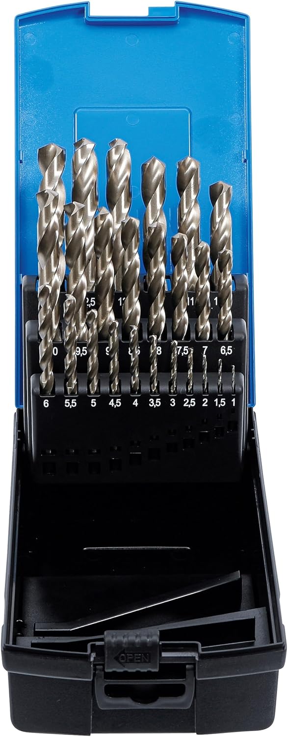 BGS 110, HSS-Spiralbohrer-Satz, 25-tlg., 1 - 13 mm, inkl. Kassette, Metall-Bohrer HSS | Spitzen mit