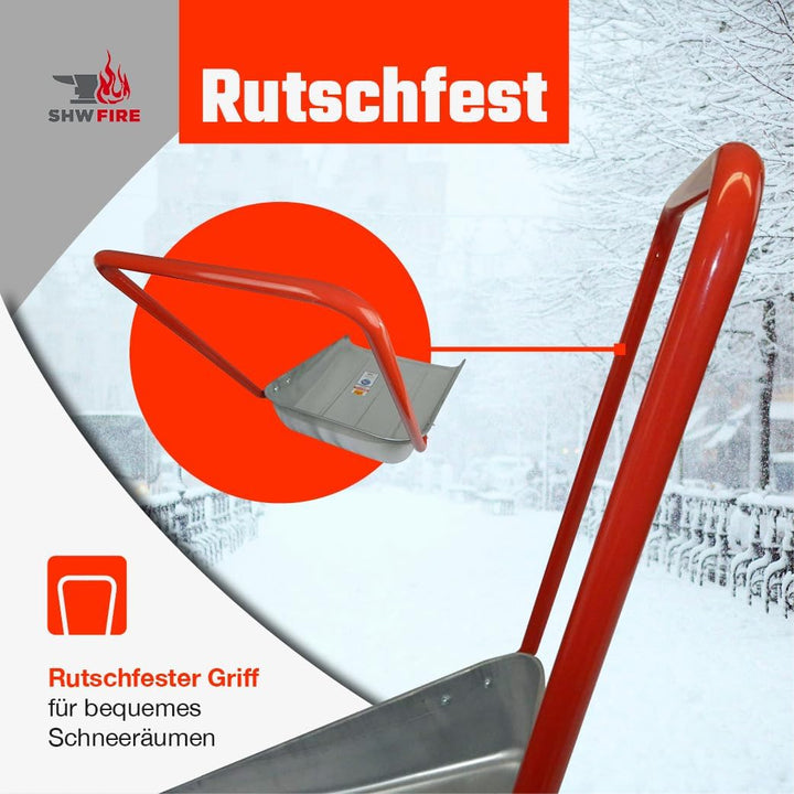SHW-FIRE Maxi Schneeschieber 62cm, Schneewanne aus hochwertigem Stahlblech. Made in Germany
