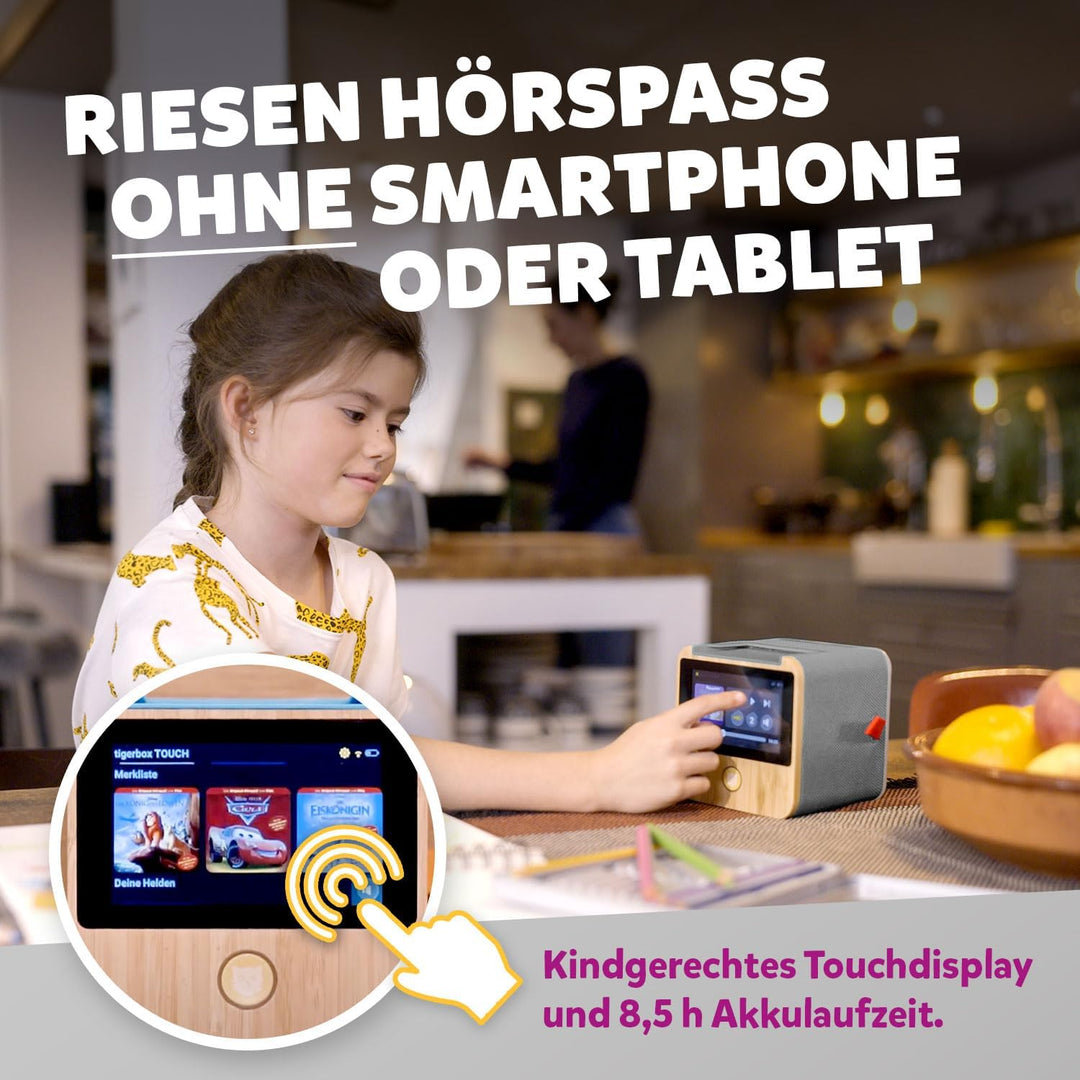 tigermedia tigerbox Touch Plus grau mit extra Langer Akkulaufzeit und Bluetooth Kopfhöreranschluss,