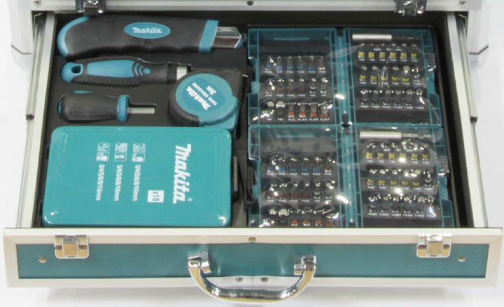 Makita DHP482RFX9 Akku-Schlagbohrschrauber 18V / 3,0 Ah, 2 Akkus + Ladegerät im Alukoffer + 96-tlg.