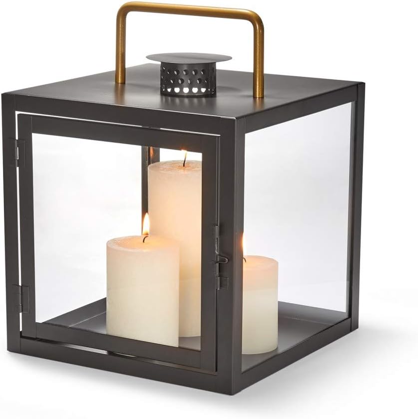 Philippi x Luna Teelicht M, Stahl pulverbeschichtet, Glass, Braun, 16,2 x 16,2 x 16,2 cm, 16,2 x 16,