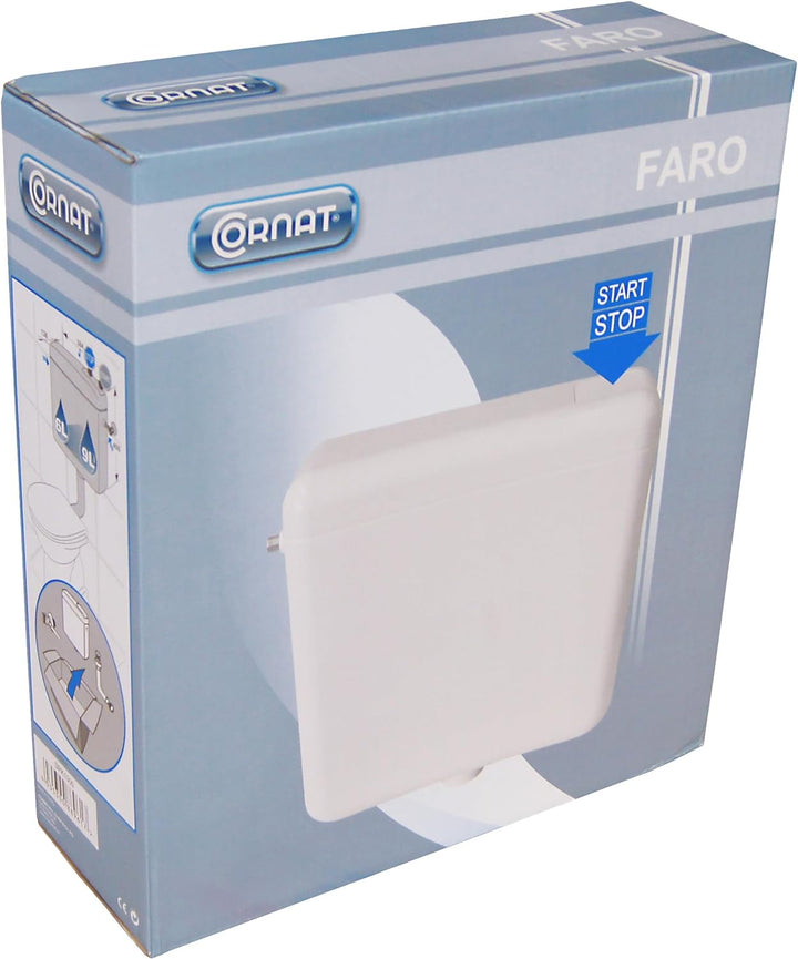 Cornat Spülkasten FARO, weiss / Start-/Stopp-Spülung / Toilettenspülung / Aufputzspülkasten / Toilet