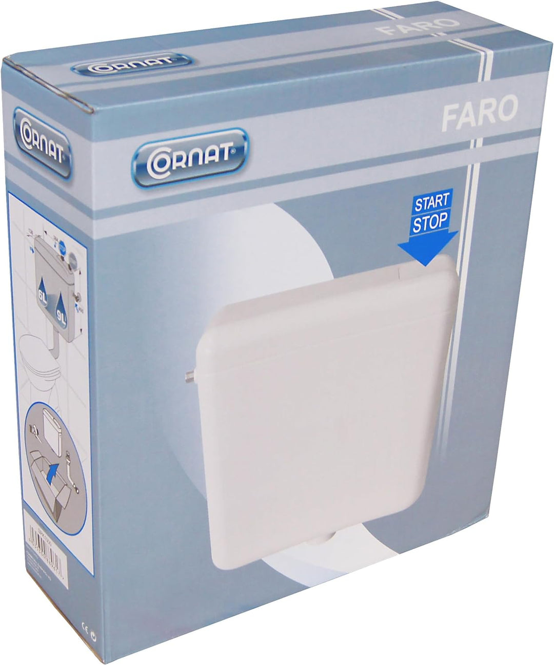 Cornat Spülkasten FARO, weiss / Start-/Stopp-Spülung / Toilettenspülung / Aufputzspülkasten / Toilet