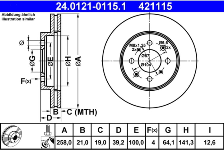 ATE 24012101151 BREMSSCHEIBE - (Paar)