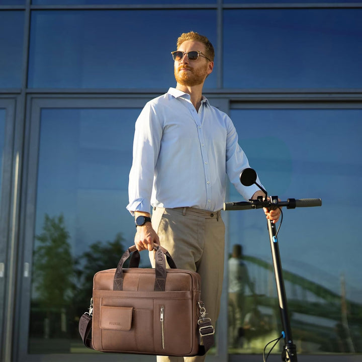 BAGZY Laptoptasche 15.6 Zoll Aktentasche Herren Umhängetasche Geschenk für Männer Handtasche für Mä