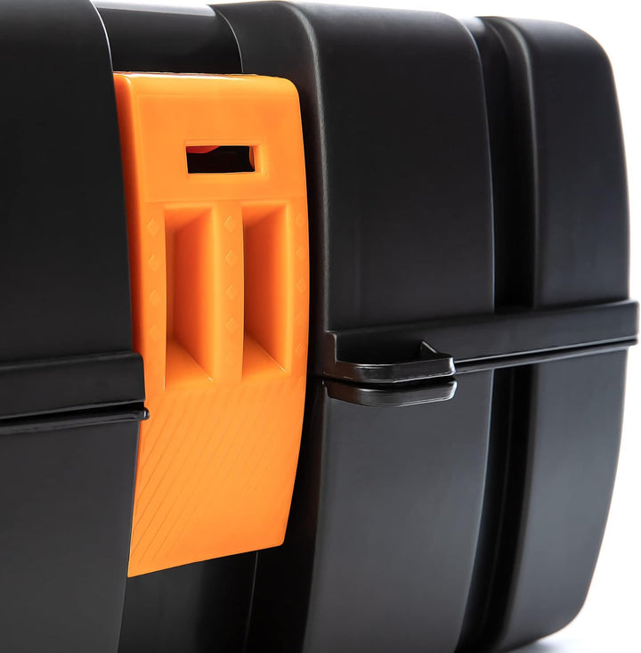 BigDean Werkzeugkiste gross mit 3 Laden - Werkzeugkoffer leer - 36x20x20 cm aus schlagfestem Kunstst