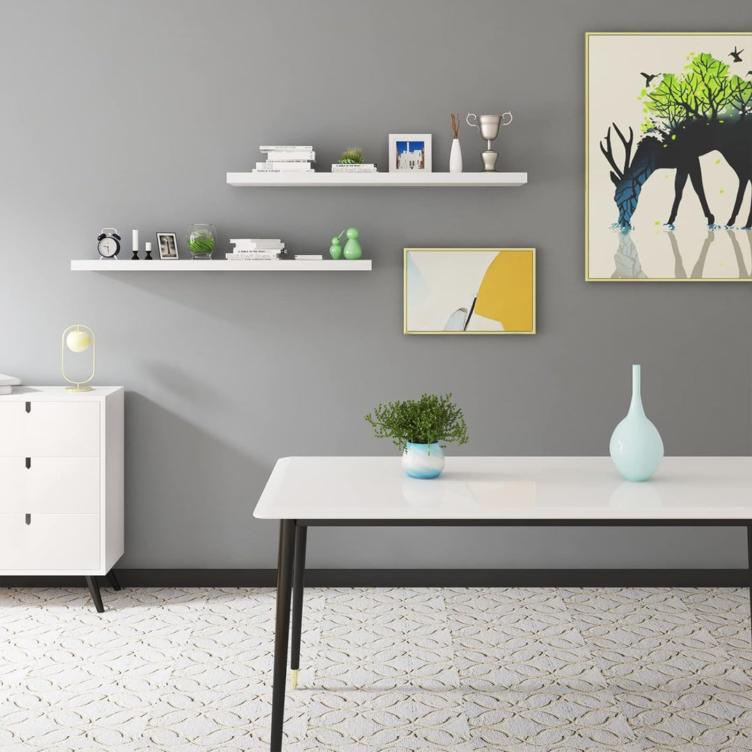 WOLTU Wandregal Volato Wandboard freischwebend hochglänzend weiss Schweberegal CD DVD Regal Bücherre