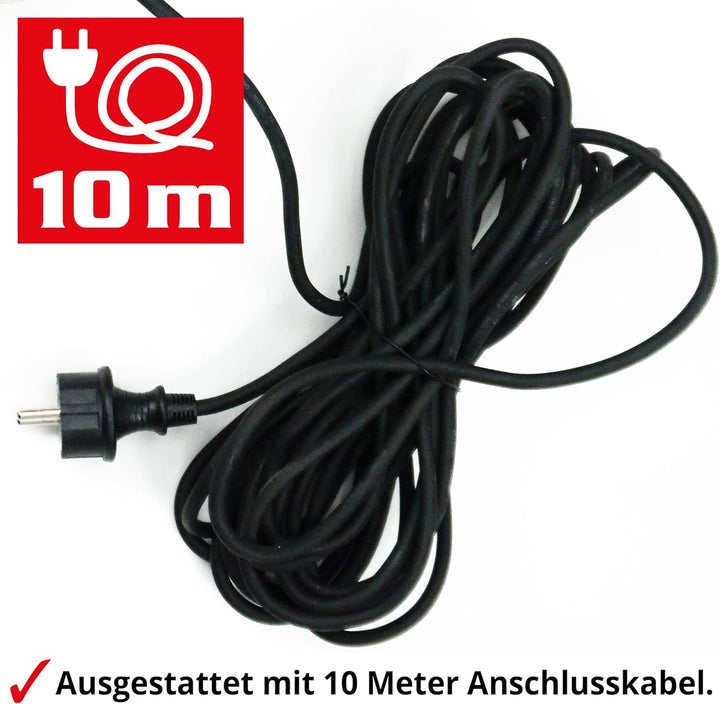 HECHT Tiefbrunnenpumpe – 260 Watt / 230v -240 v – 70 m Förderhöhe – 1400 l/h Fördermenge Wasser – Me