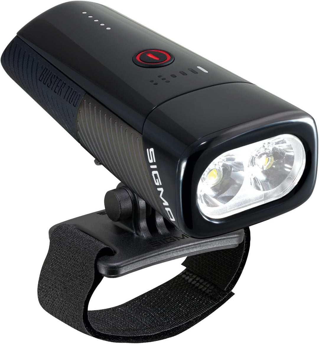 Sigma Sport – Buster 1100 | Fahrradbeleuchtung vorne mit 1100 Lumen | Wiederaufladbare Helmleuchte m