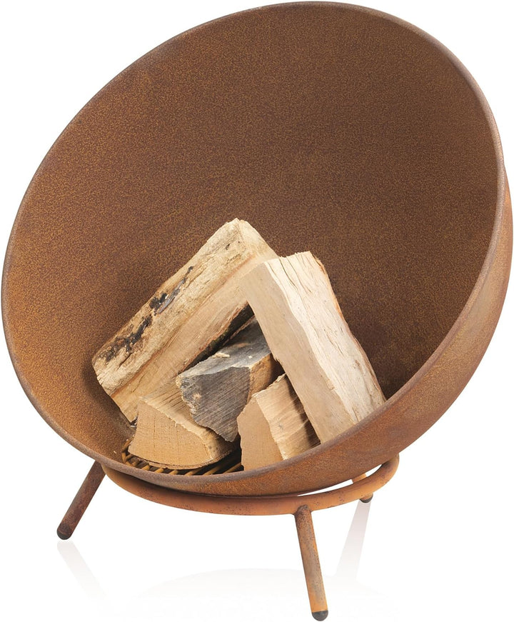 BBQ-Toro Feuerschale Ø 60 cm | Rostoptik | Kippbare Feuerstelle mit Dreibein Gestell | 3in1 Feuerkug