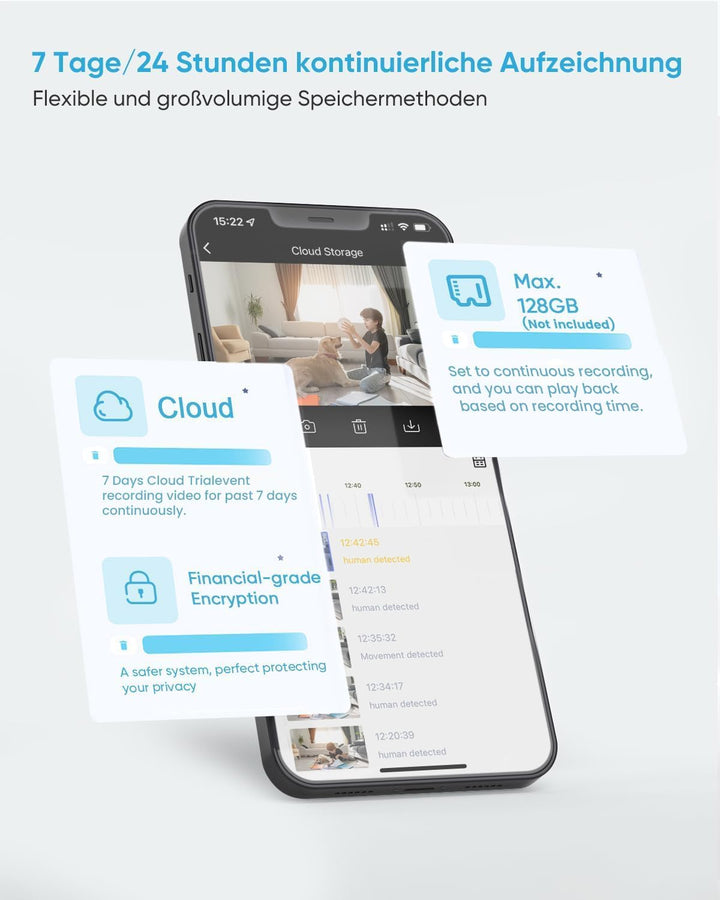 Little elf Überwachungskamera, 2K Babyphone mit Kamera, WLAN IP Kamera mit Bewegungserkennung, Nacht