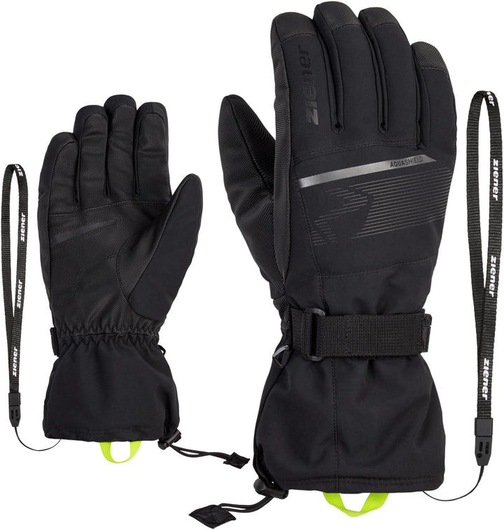 Ziener Herren Gentian Ski-Handschuhe/Wintersport | wasserdicht, Lange Stulpe 7.5 Schwarz, 7.5 Schwar