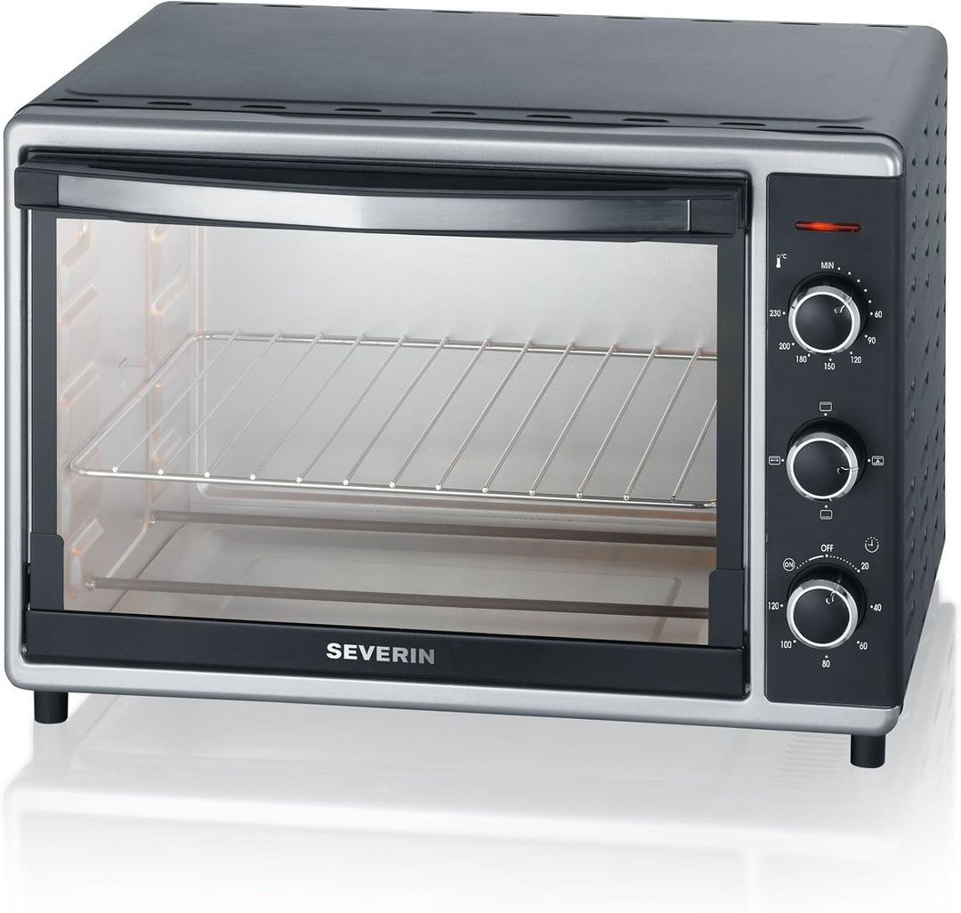 SEVERIN Back- und Toastofen mit Umluftfunktion, Mini Backofen mit Grillrost, Backblech, 1.800 W, sch