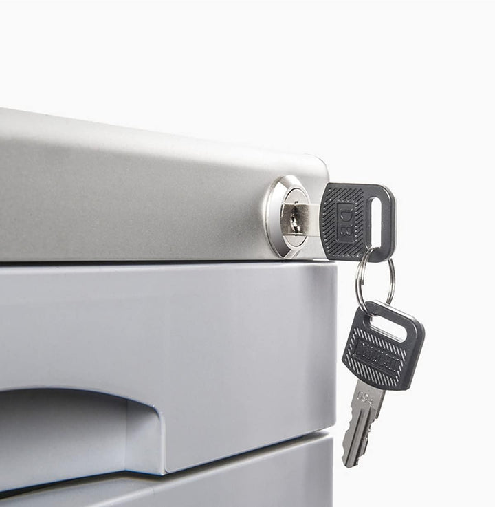 TUKA-i-AKUT Metall Schubladenbox Abschliessbar 7 Fächer A4, mit Beschriftungsfeldern, Dokumenten Auf