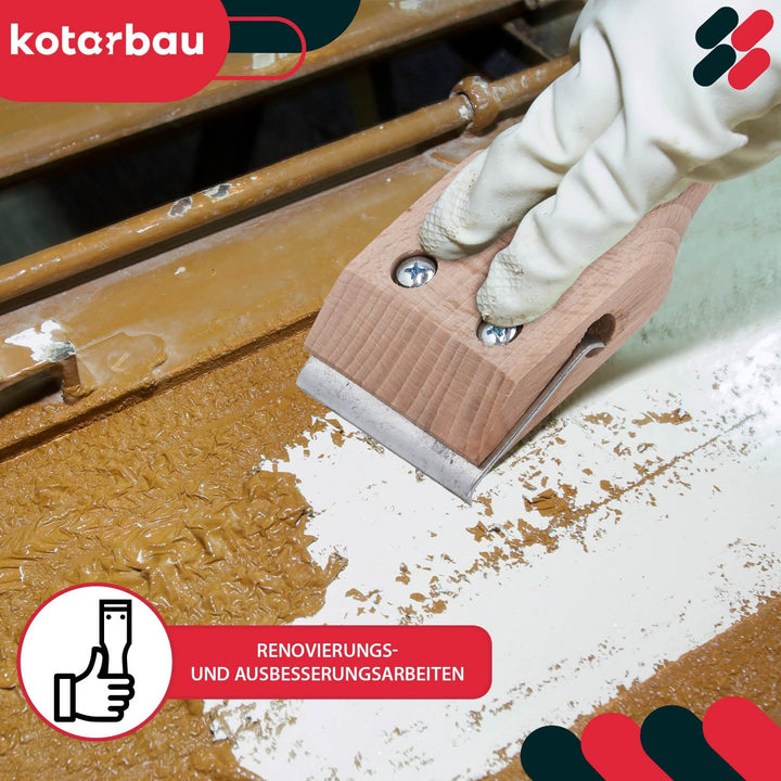 KOTARBAU® Ziehklingenschaber 60 mm mit Holzgriff für Tischlerarbeiten Entfernen von Lacken, 60 mm