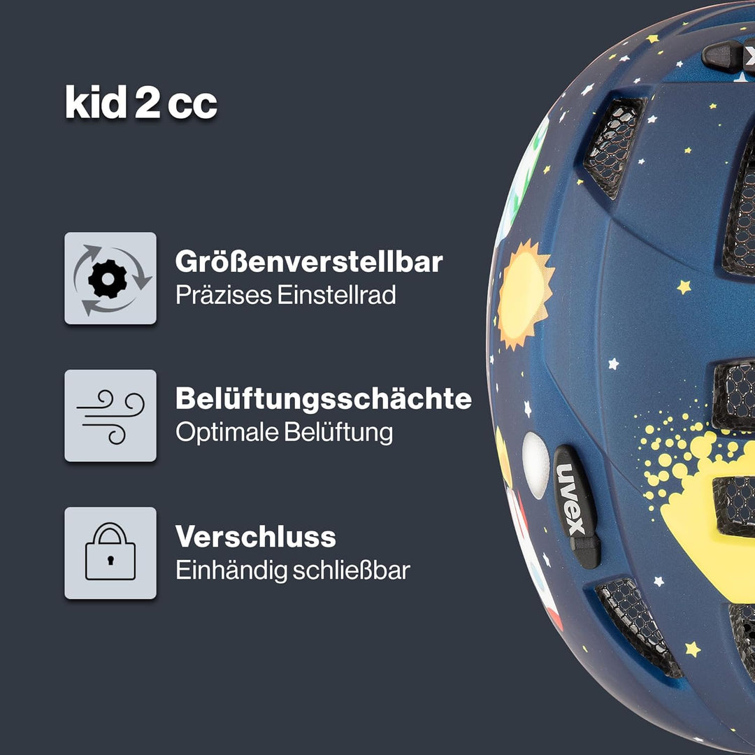 Uvex Kid 2 CC blau dark blue rocket mat 46-52 cm, dark blue rocket mat 46-52 cm