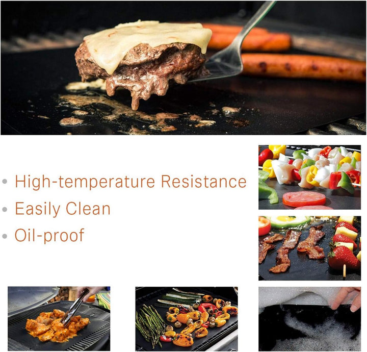 BBQ Grillmatte 60x40 - Wiederverwendbare Premium Grill und Backmatte mit Teflon Antihaftbeschichtung
