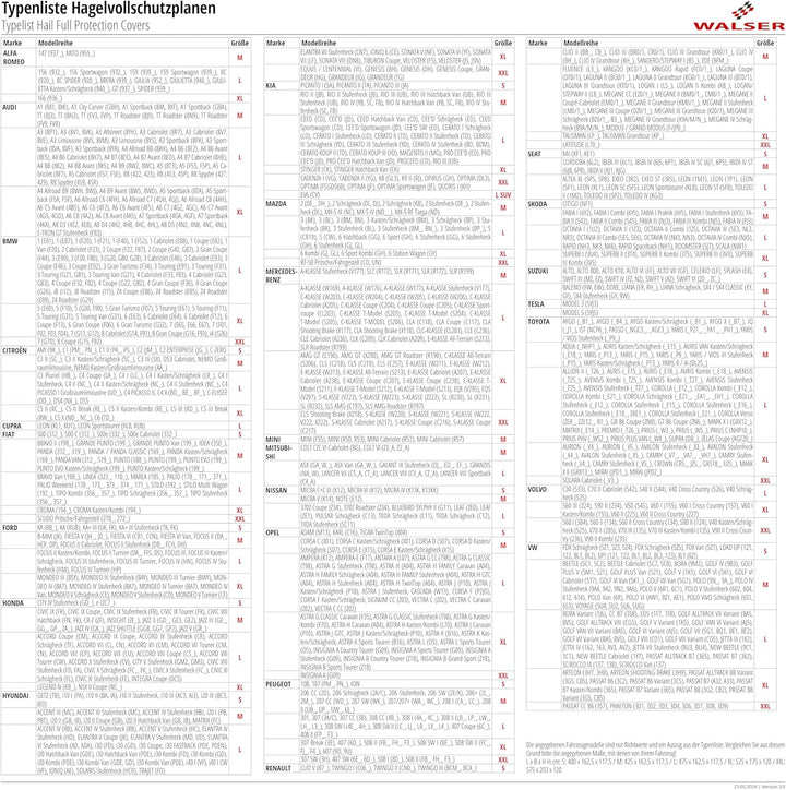 WALSER Auto Hagelschutzplane Vollschutz wasserdichte atmungsaktive Hagelschutzgarage für optimalen H