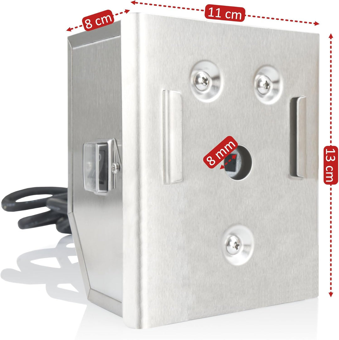 BBQ-Toro Edelstahl Grillmotor für Grillspiess | 220-240V | Belastbar bis 4 kg | Drehmotor für Rotiss