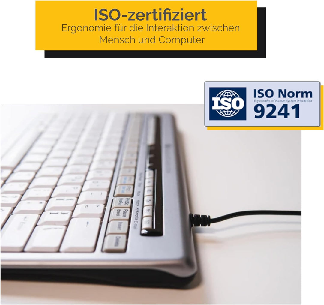 BakkerElkhuizen S-board 840 Numerik, Separater Ziffernblock, Rechts- und Linkshänder, hellgrau