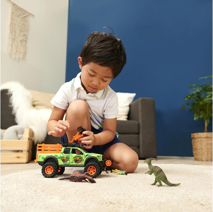Dickie Toys - Dinosaurier-Fahrzeug Dino Hunter (25 cm) - Spielzeugauto Ford Raptor mit Licht & Sound