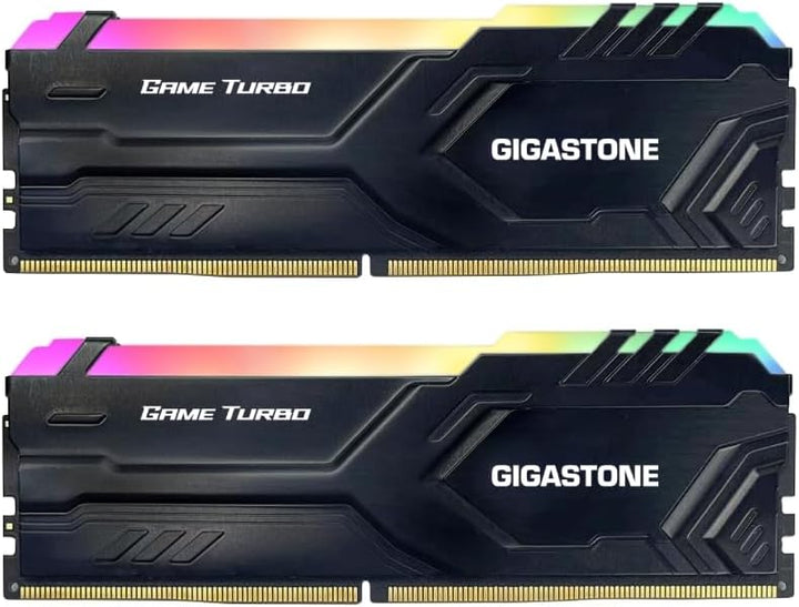 【RGB DDR4 RAM】 GIGASTONE Game Turbo 16GB Kit(2x8GB) DDR4 3200MHz PC4-25600 CL16-18-18-40 Intel XMP 2